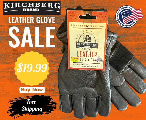 Mens Insulated Winter Work Gloves with Cuff Warm Driving Gloves Cowhide  Leather Kirchberg Brand